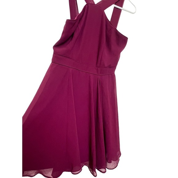 Lulu's Forevermore Burgundy Skater Dress Extra Small - Picture 3 of 7